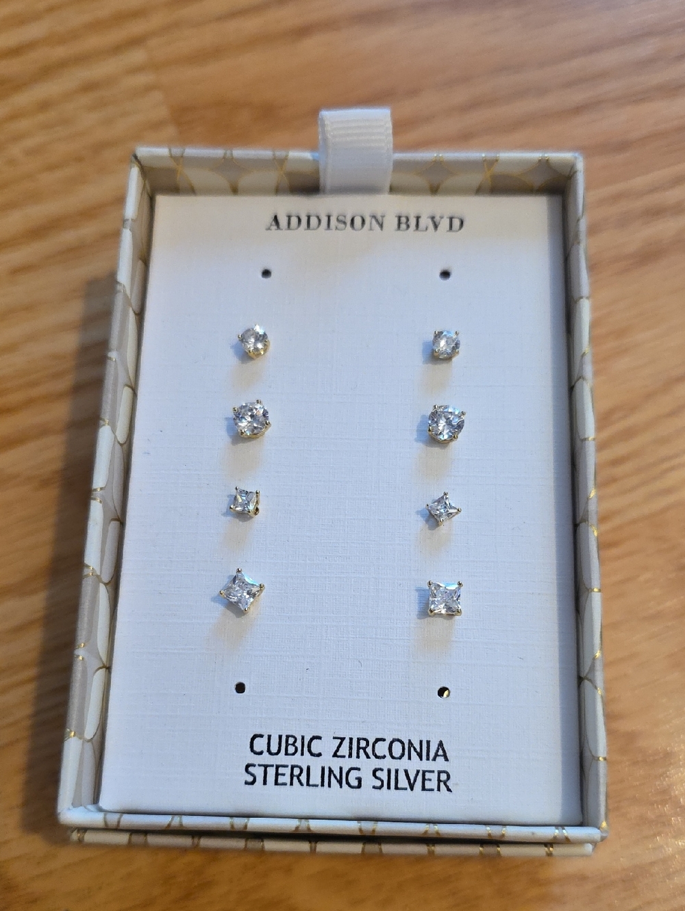 Addison Blvd Sterling Silver Cubic Zirconia Stud Earring Set